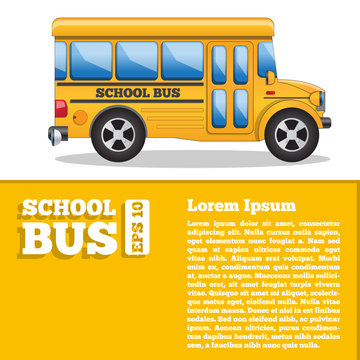 School bus. The template for the presentation. Vector illustration.