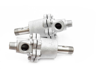 Rotary joint steam iron isolated on white background.