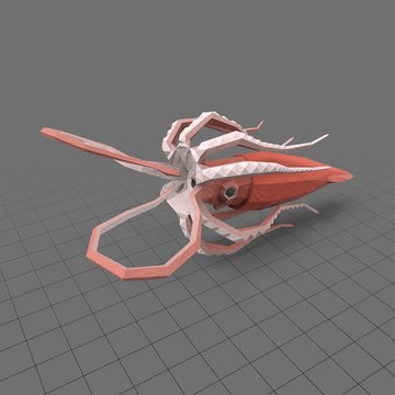 Stylized squid in action