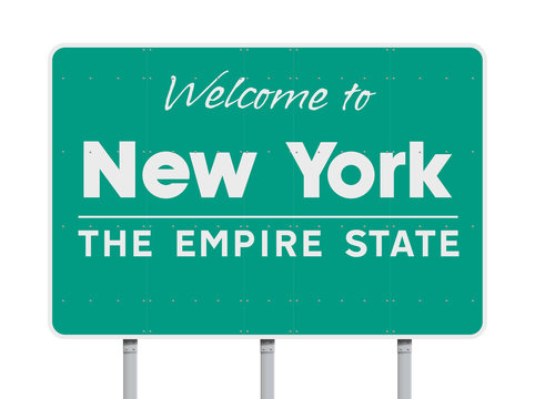 Welcome to New York road sign