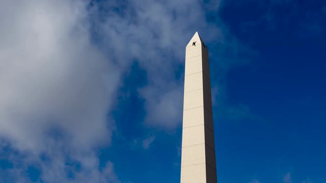 Time lapse view of The Obelisk a major touristic destination in Buenos Aires, Argentina