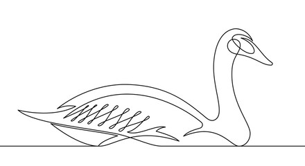 Goose Continuous Line Vector Illustration