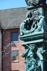 Obraz premium Lady justice on the Roemer place in Frankfurt