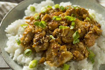 Homemade Sesame Chicken and Rice