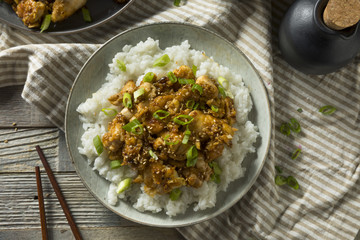 Homemade Sesame Chicken and Rice