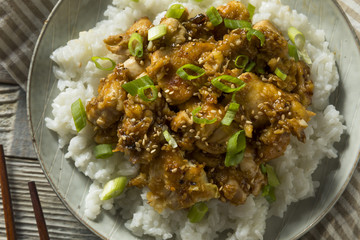 Homemade Sesame Chicken and Rice