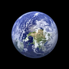 Vector earth globe illustration. world isolated on black background