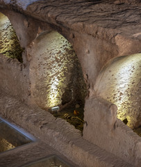 Human skeleton in Great Catacomb of Dara Ancient city, Mardin, Turkey