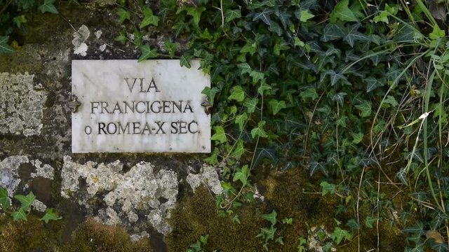 The via Francigena is the famous ancient road and pilgrim route running from France to Rome.