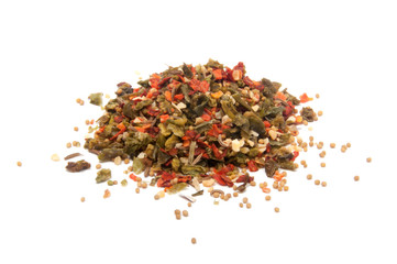 Different spices ingredient isolated on the white