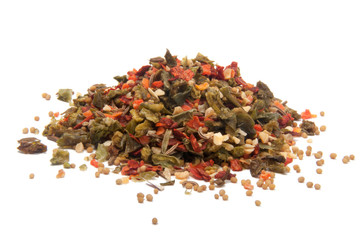 Different spices ingredient isolated on the white