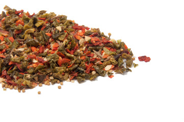 Different spices ingredient isolated on the white