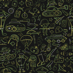 Military sketch, seamless pattern for your design