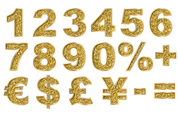 Chiffres paillette or