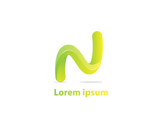 Vector abstract letter N logo design concept.