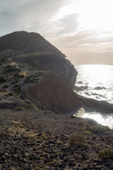 Sunrise on the beach of the Genoveses of Cabo de Gata
