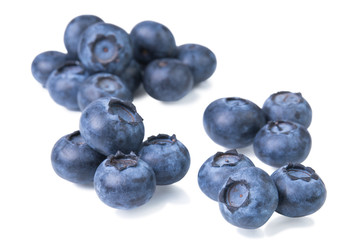 Ripe blueberries isolated on white background. Superfood antioxidant berries.
