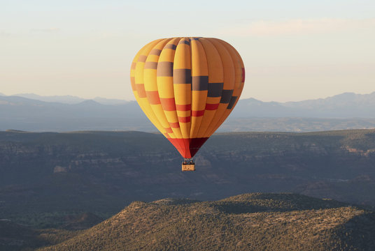 A Hot Air Balloon Soars Near Sedona, Arizona