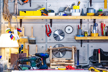 carpentry workshop equipped with the necessary tools