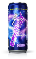 Energy drink in metal can