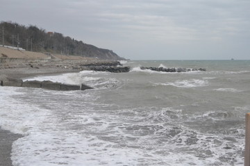 Fototapeta na wymiar Storm on the Black sea (Russia, Krasnodar region, Tuapse).