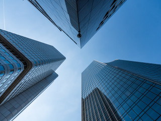 Fototapeta na wymiar Frankfurt skyscrapers in the city