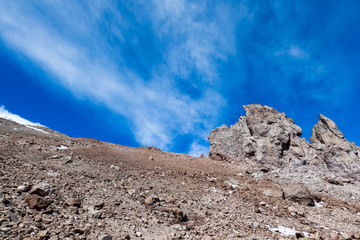 Chimborazo volcano. Whymper needles