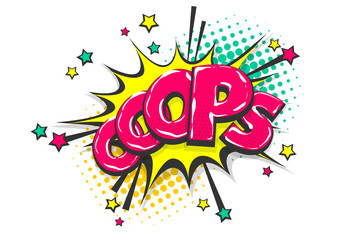 Fototapeta premium Omg ouch oops pop art comic text speech bubble