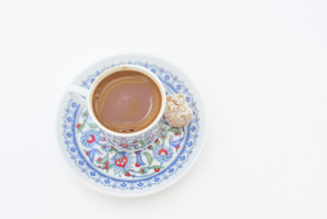 Turkish coffee in a traditional Turkish Cup