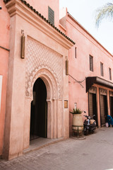 Arch and Door Frame in Marrakech, Morocco - 208428726