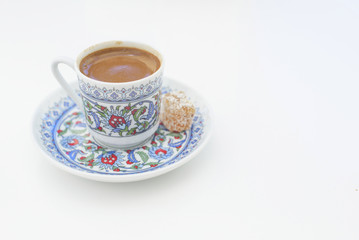 Turkish coffee in a traditional Turkish Cup