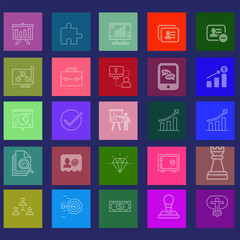 Set of business and finance icons.Trendy flat line icon pack .Vector illustration