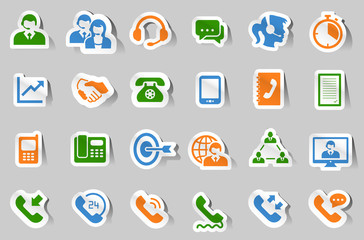 Fototapeta premium Customer service support callcenter icon set sticker