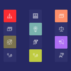 Set of business and finance icons.Trendy flat line icon pack .Vector illustration