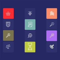 Set of business and finance icons.Trendy flat line icon pack .Vector illustration