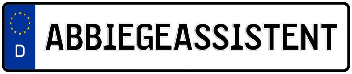 spkw60 SignPersonenKraftWagen spkw - Schrift: Abbiegeassistent / LKW-Sicherheit Assistenzsystem - Kennzeichen: LKW Kennzeichen / Nummernschild - banner xxl g6185