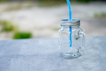 empty glass for orange juice drink