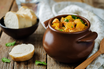 Pumpkin chicken cilantro rice