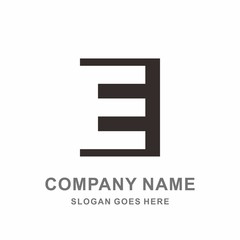 Monogram Letter E Geometric Square Architecture Interior Construction Business Company Stock Vector Logo Design Template