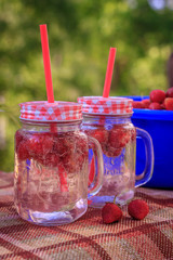 Освежающий летний напиток домашний лимонад с клубникой