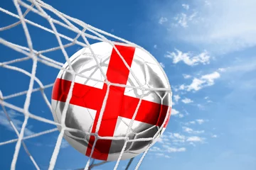 Crédence de cuisine en verre imprimé Foot Fussball mit englischer Flagge