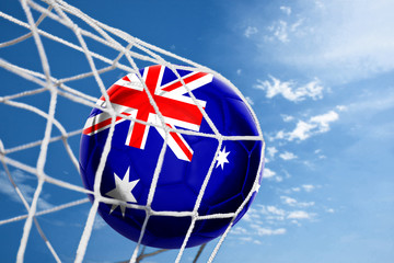 Fussball mit australischer Flagge © Thaut Images
