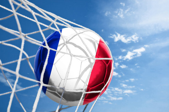 Fussball mit französischer Flagge