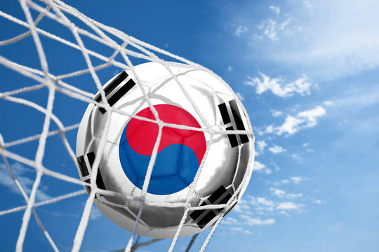 Fussball mit koreanischer Flagge