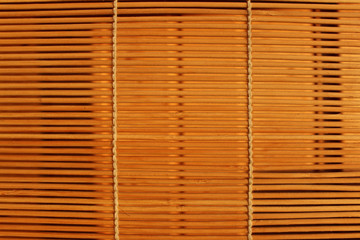 Yellow bamboo blinds