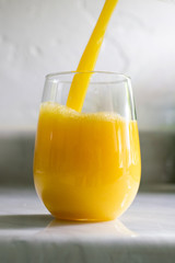 Orange Juice Drink Pour Full Glass