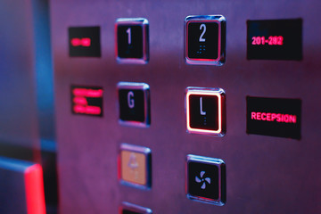 Elevator internal buttons control panel