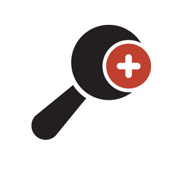 Fototapeta premium Magnifying glass icon, Tools and utensils icon with add sign. Magnifying glass icon and new, plus, positive symbol