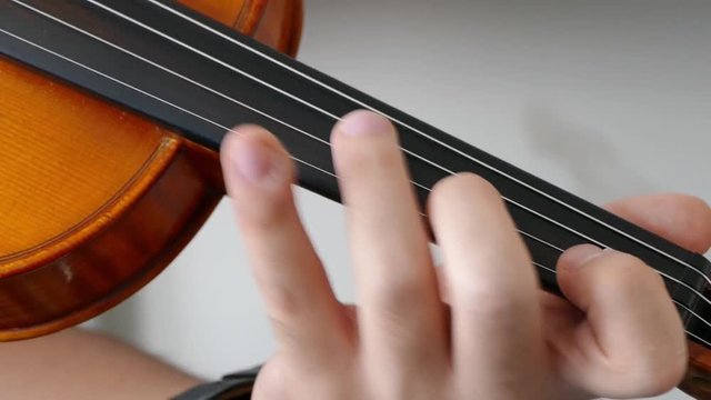 Close-up of musician playing violin, classic turkish music
