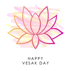 Buddha Purnima or Vesak background. Vector Lotus. Pink Lotus Flower. Vesak design greating card. Lotus icon for holiday sale banner. Indian Vesak holiday background. Lotus floral design